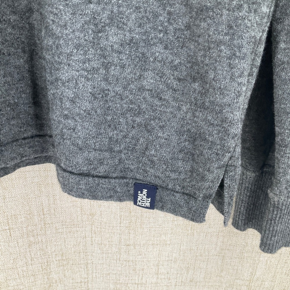 The North Face Mens Sz S Gray Wool Blend 1/4 Zip Mock Neck Sweater Preppy - Picture 4 of 11
